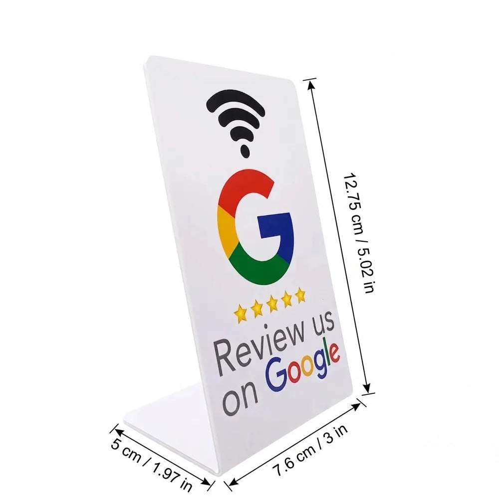 NFC Tag NTAG215 PVC Contactless Tap Display Stand 127.5x76mm White Black